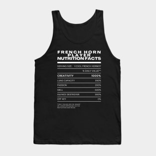 French Horn Player Nutrition Facts Tank Top